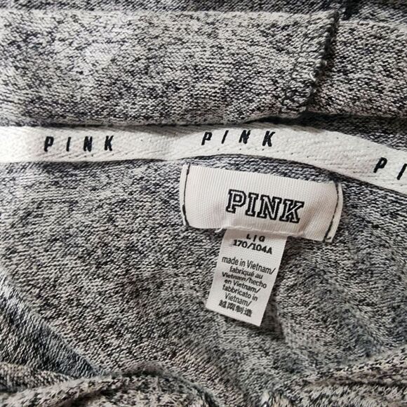 Victoria's Secret PINK Full Zip Hoodie Womens Sz L Loungewear Simple Casual Cozy - Picture 4 of 4